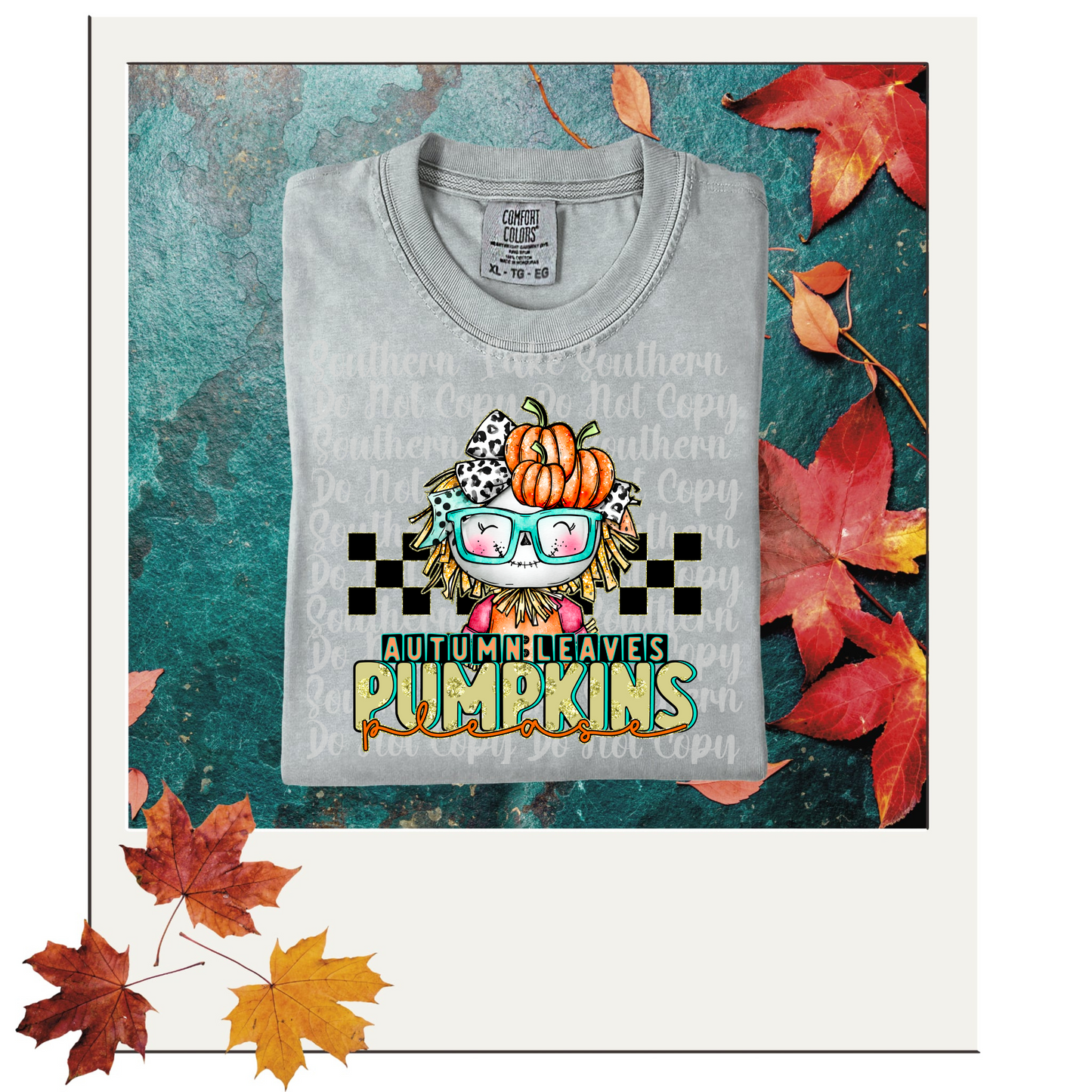 Autumn Leaves Pumpkin Please DTF Single Print