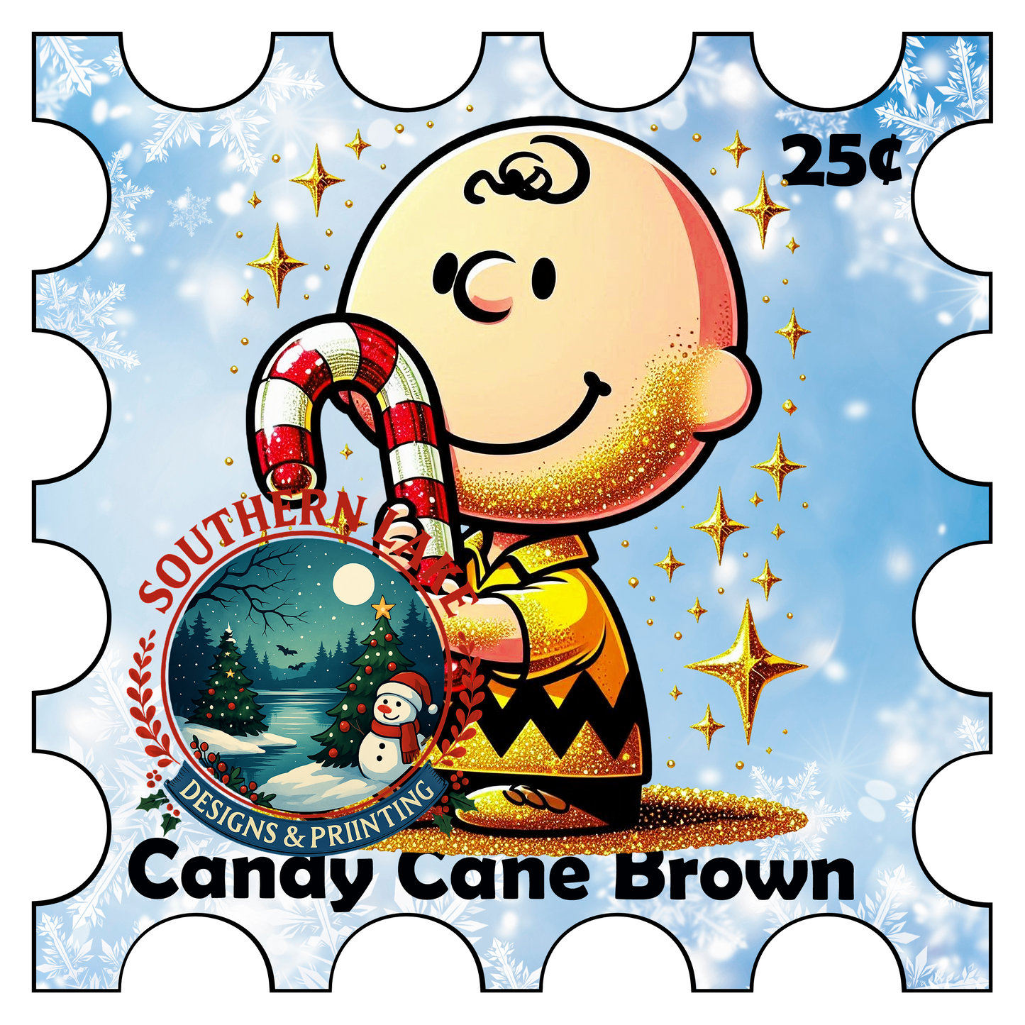 Candy Cane Brown Digital Stamp