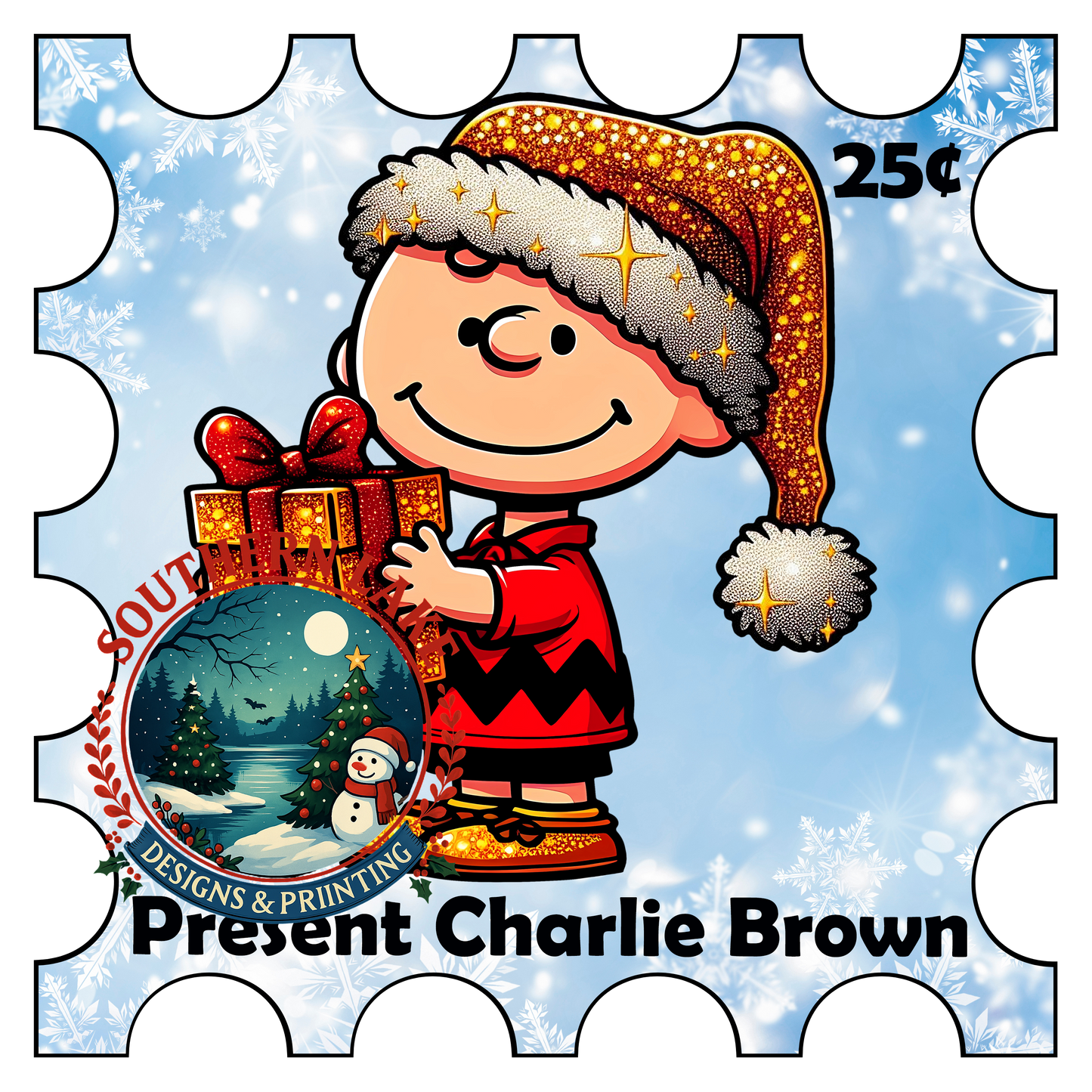 Present Charlie Brown Stamp Digital