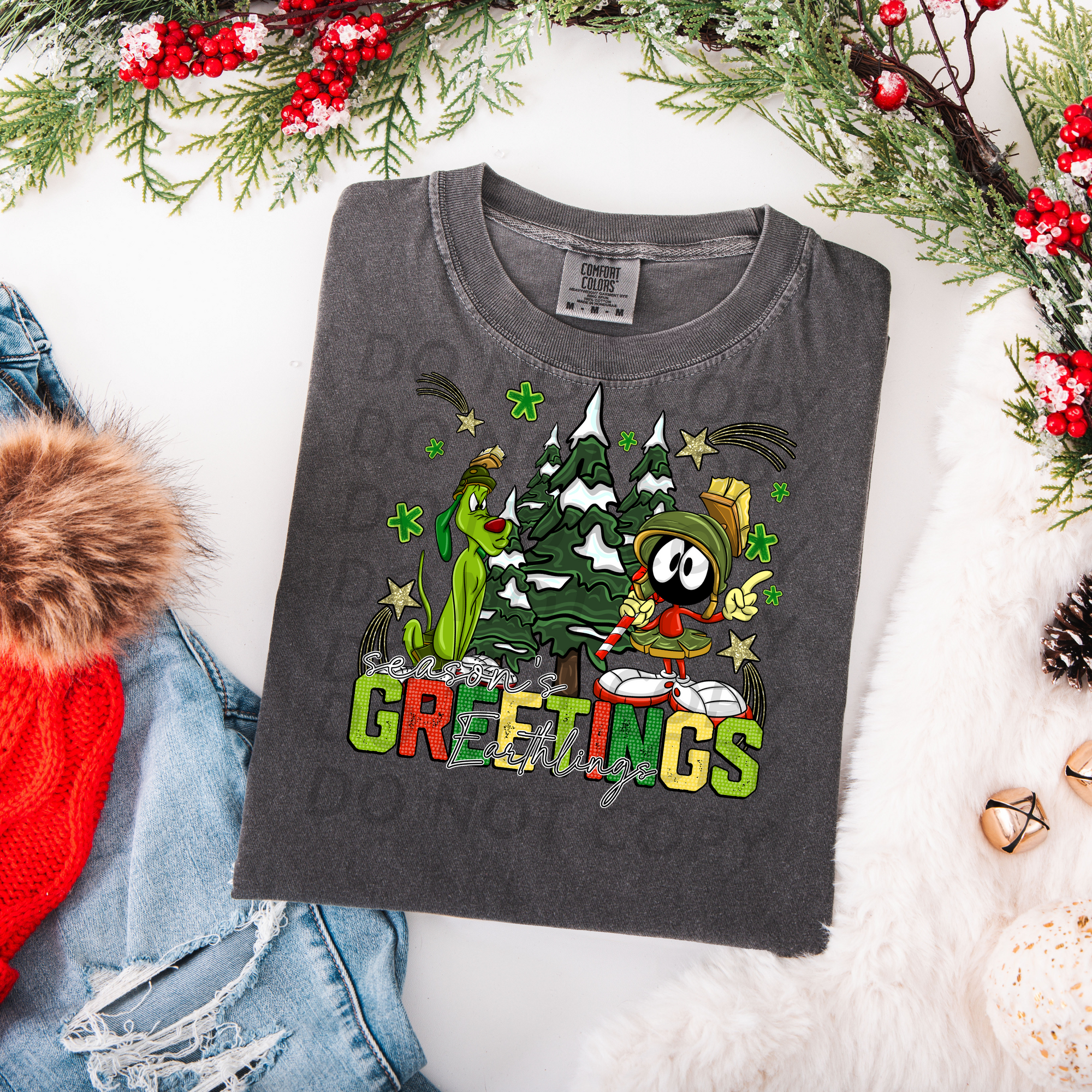 Seasons Greetings Earthlings DTF Single Print