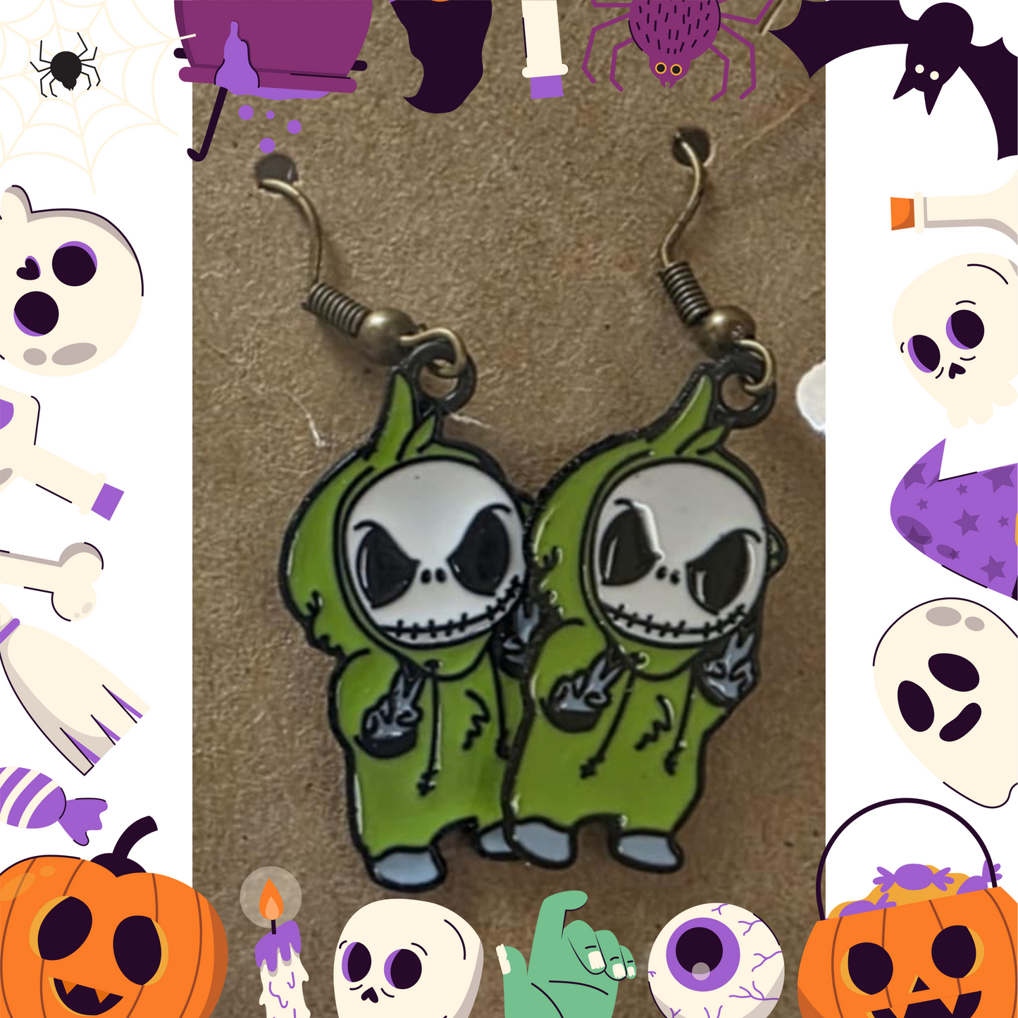 Skellington Grinch Earrings