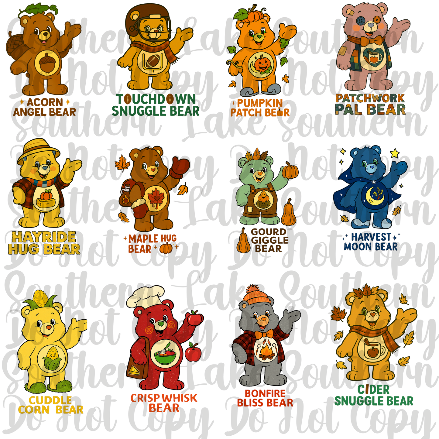 Fall and Harvest Bears Digital Pack 12