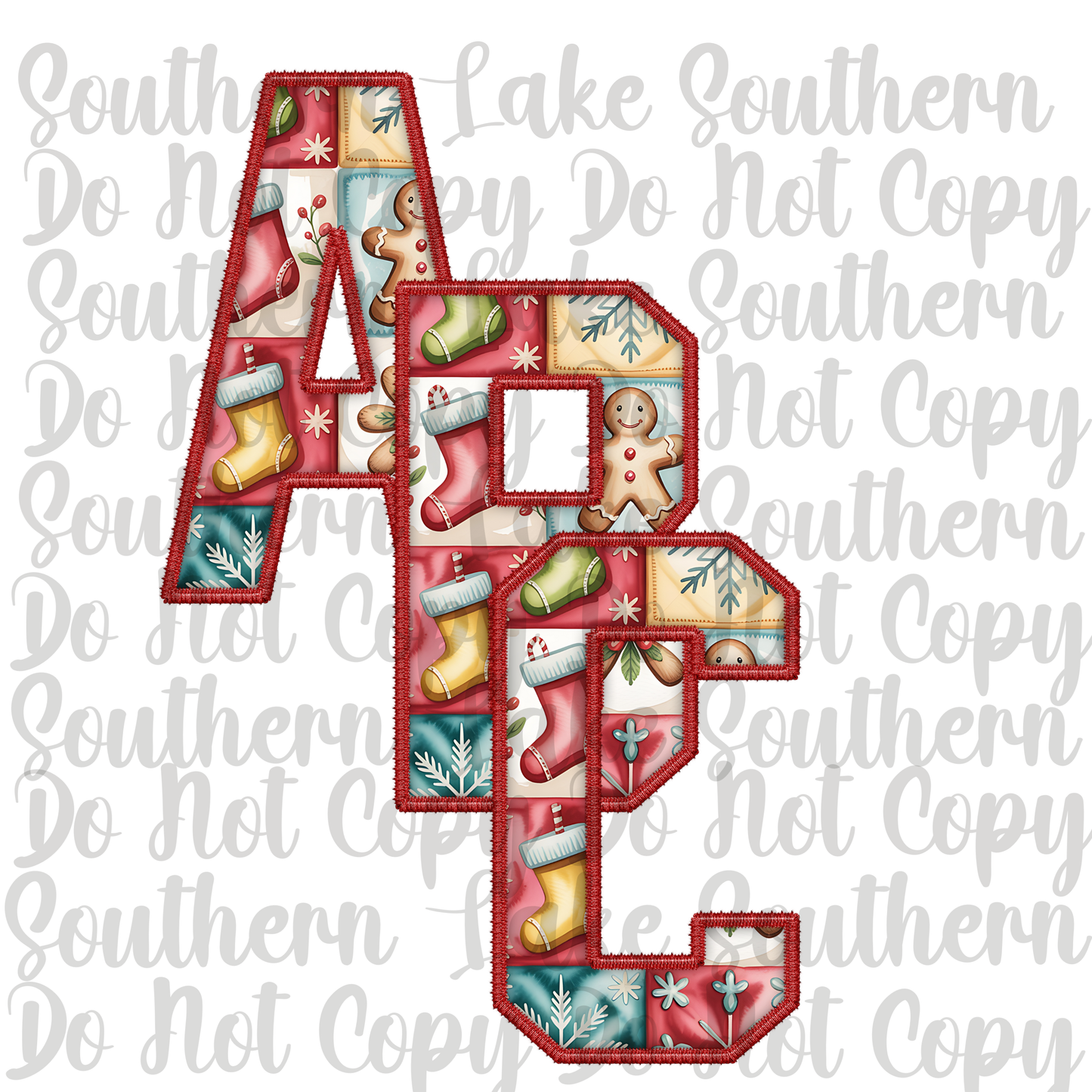 Christmas Stocking Alpha Digital Set