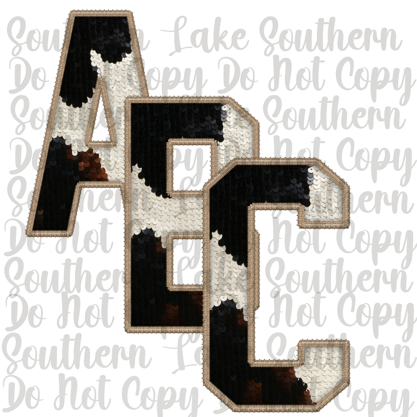 Cow Sequin Alpha Digital Set
