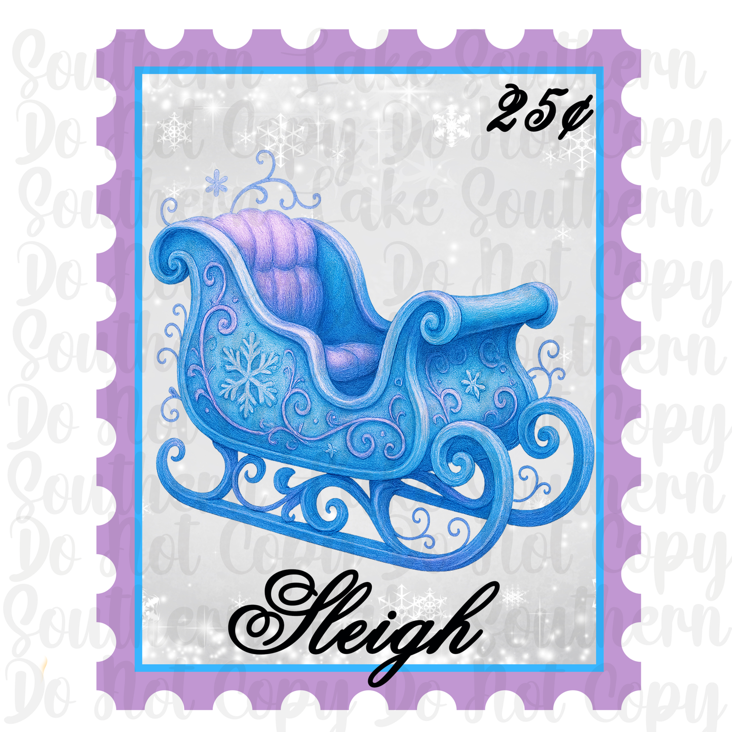 Pastel Santa Stamp Digital