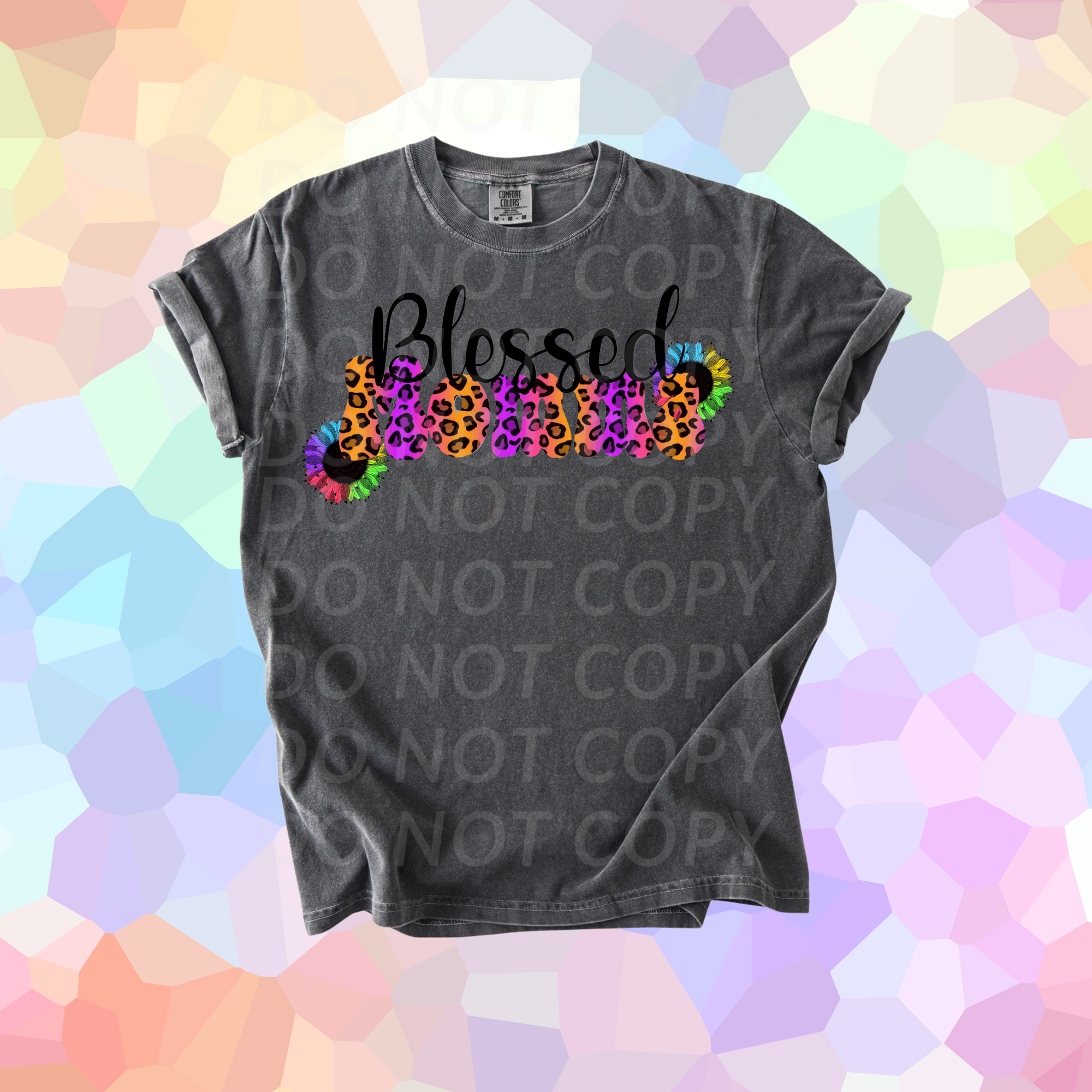 Blessed Mama Colorful Leopard... DTF Single Print