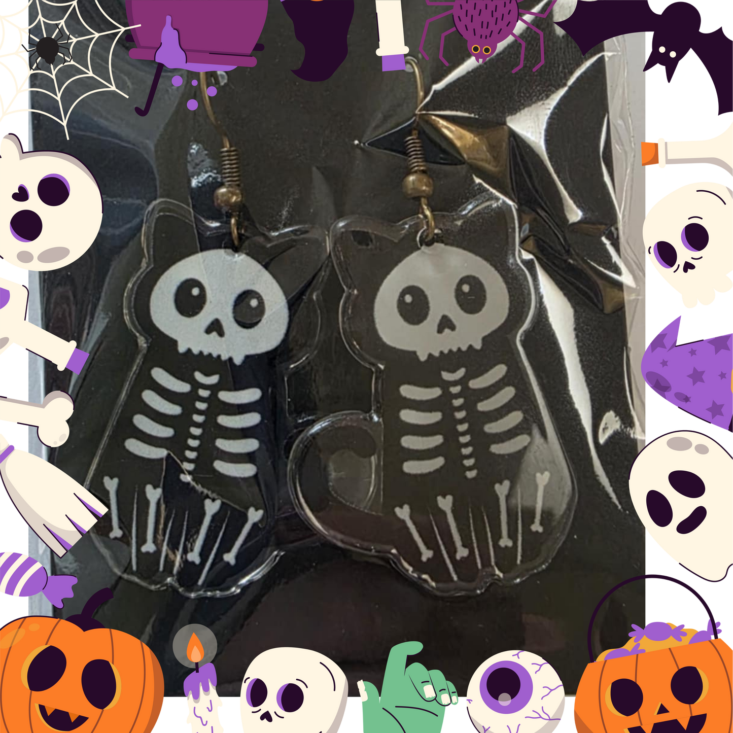 Mummy Cat Earrings (Acrylic)