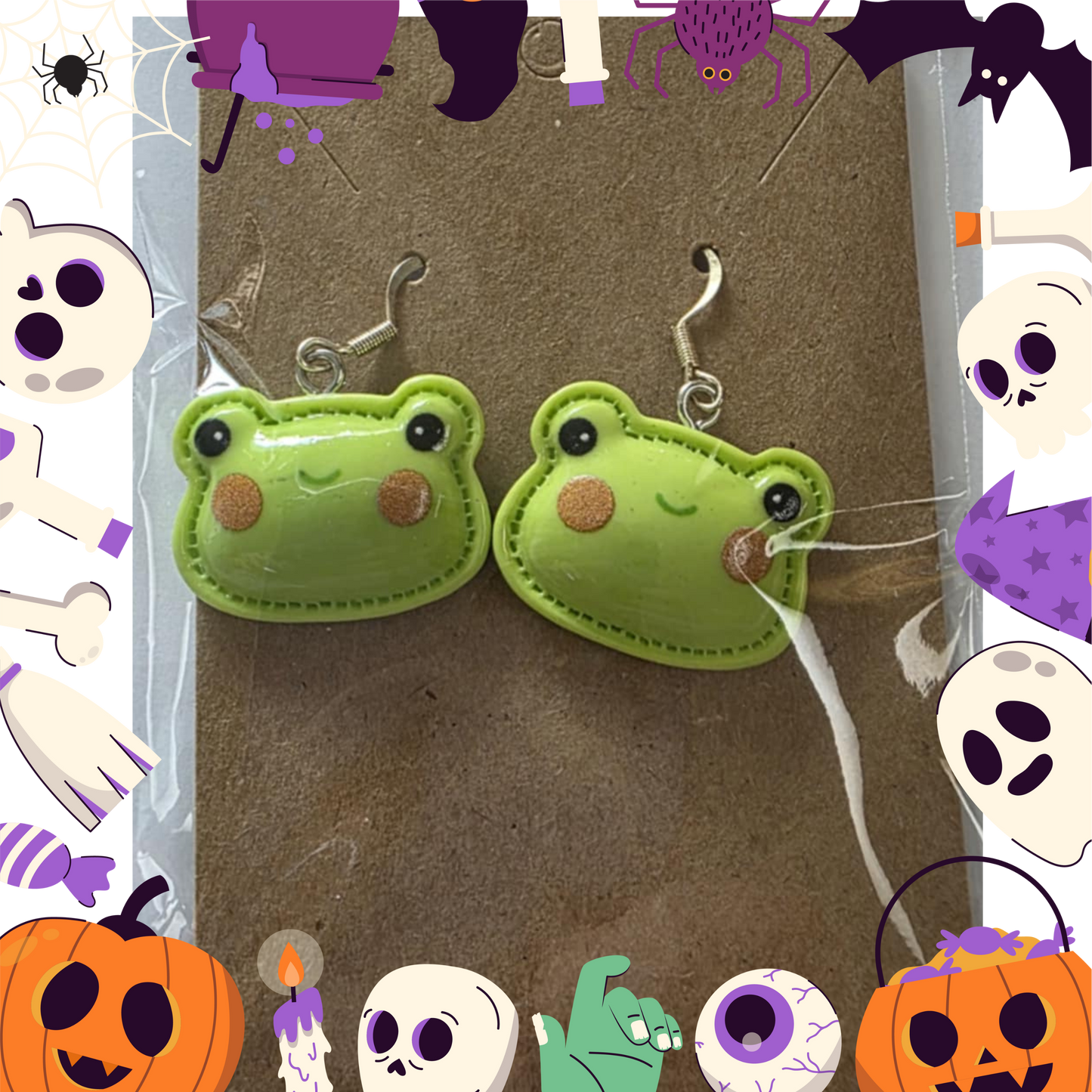 Keroppi Earrings (Acrylic)