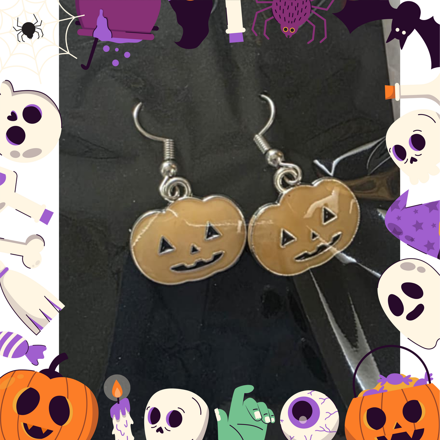 Glow In the Dark Pumpkin Earrings