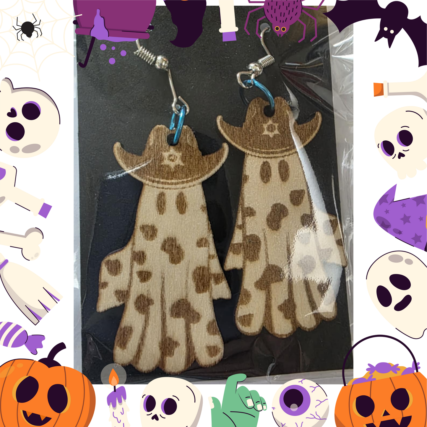 Boo Haw Earrings (Wooden)