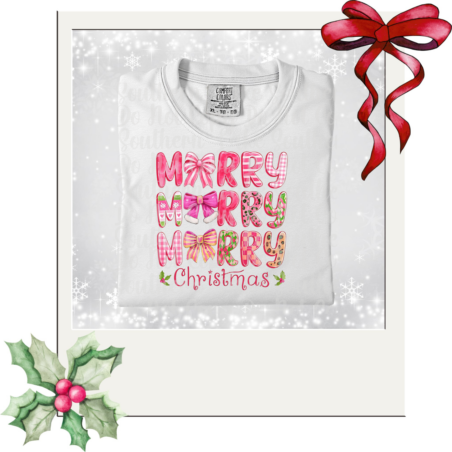 Merry Merry Merry Christmas DTF Single Print