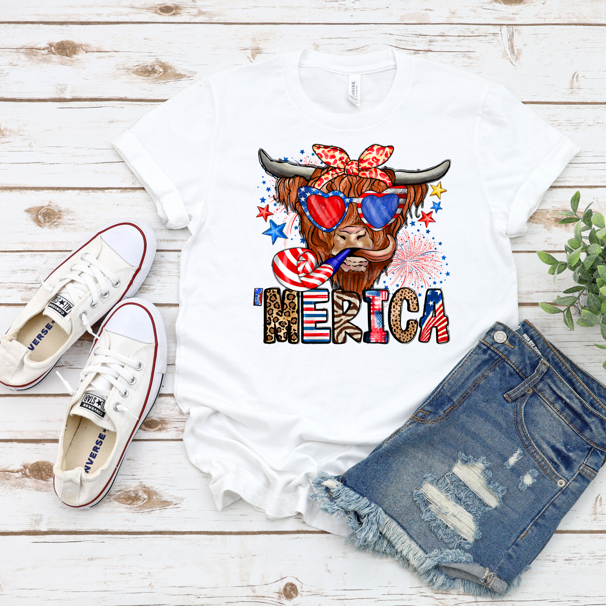 Highland Cow Merica' DTF Single Print