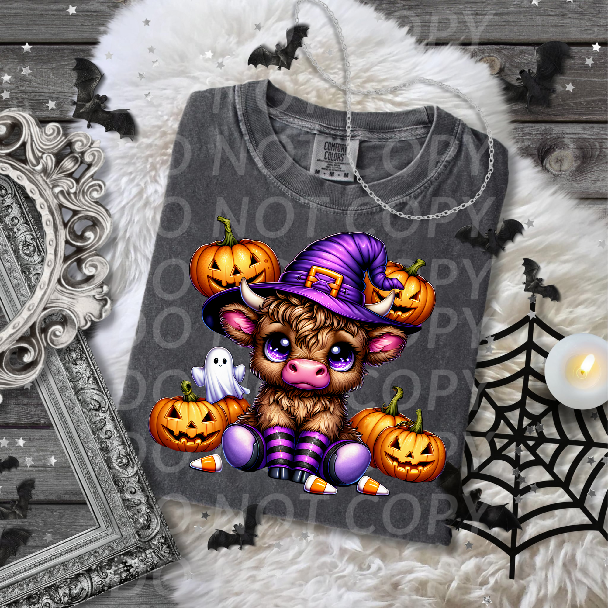 Witch Cow with Pumpkin...DTF Single Print