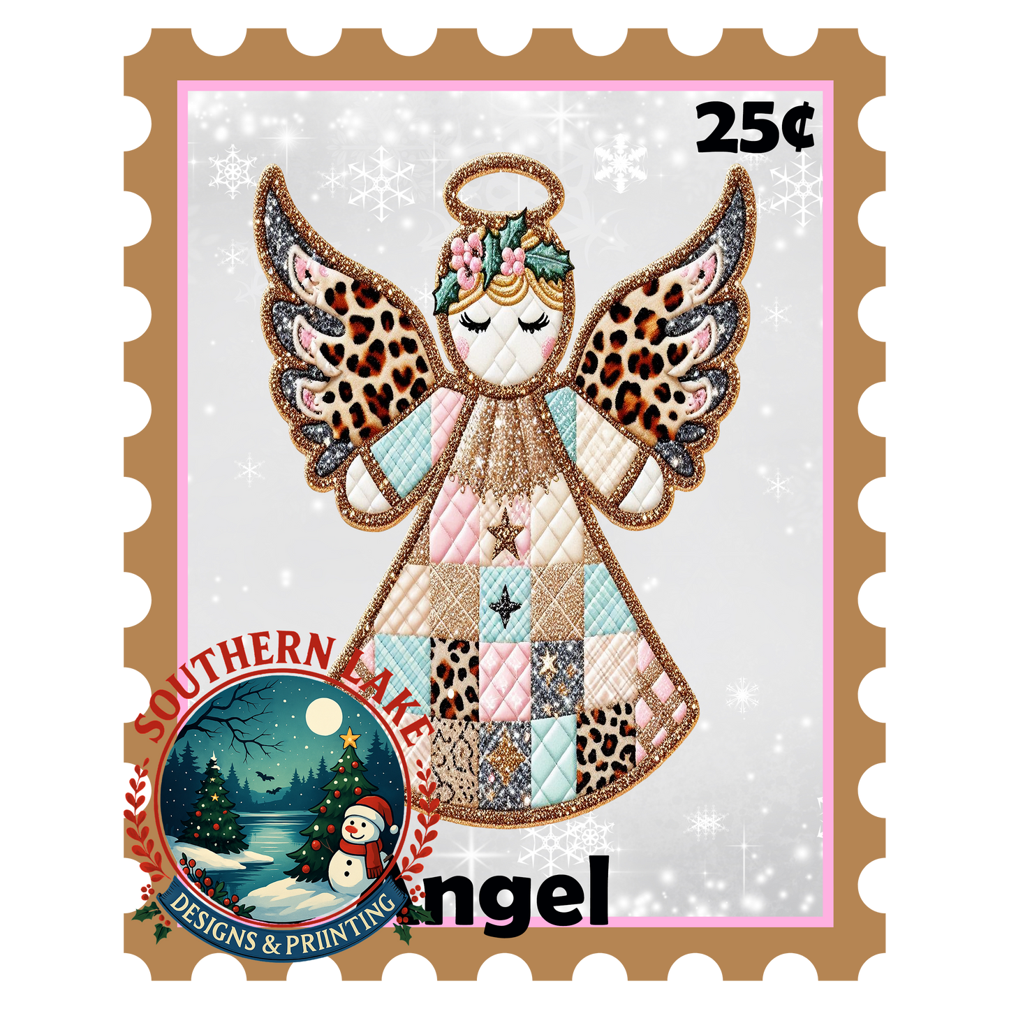 Angel Patchwork Stamp Digital