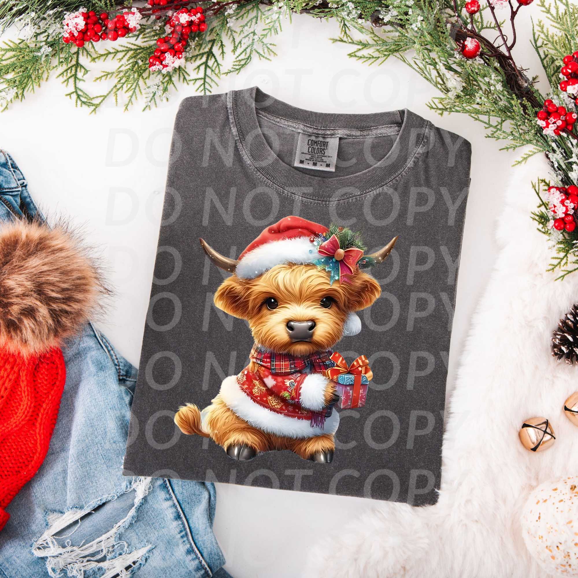 Baby Christmas Cow ...DTF Single Print