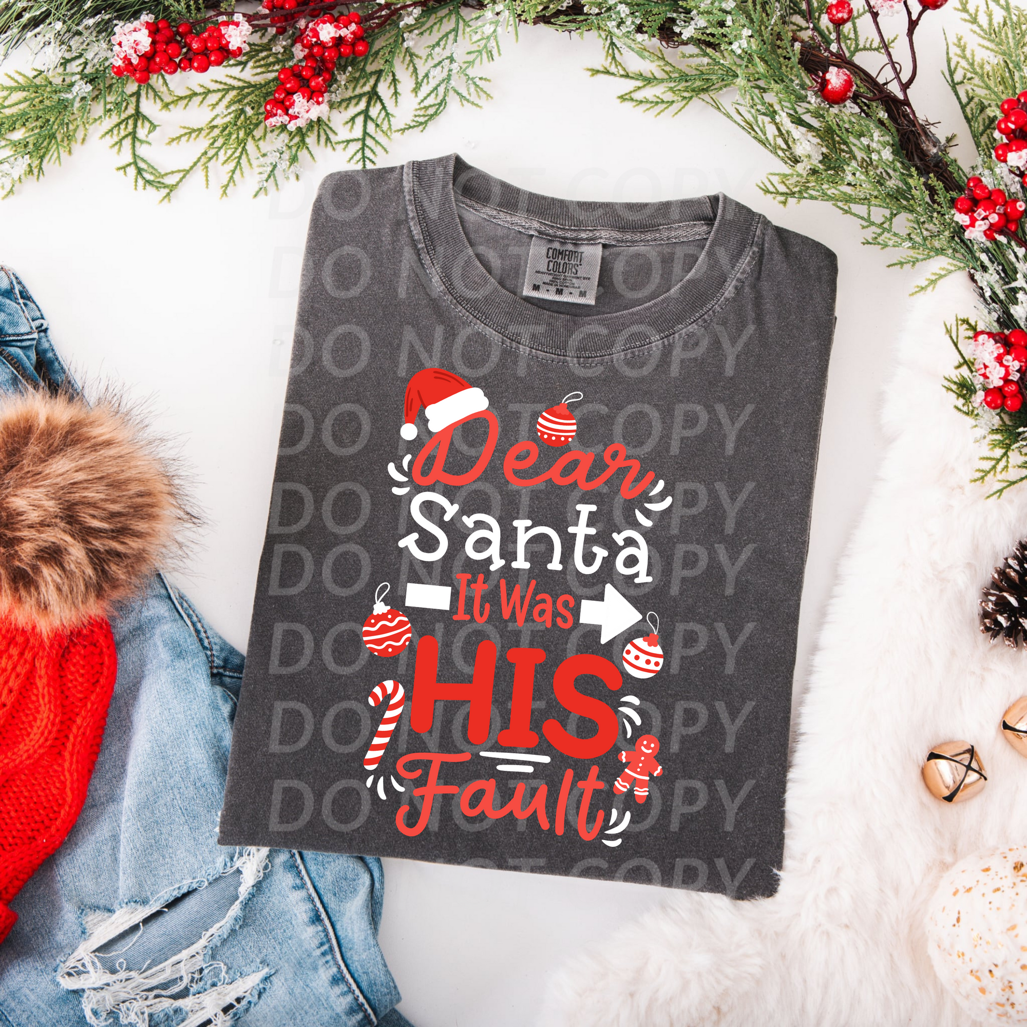 Dear Santa It was his fault...DTF Single Print