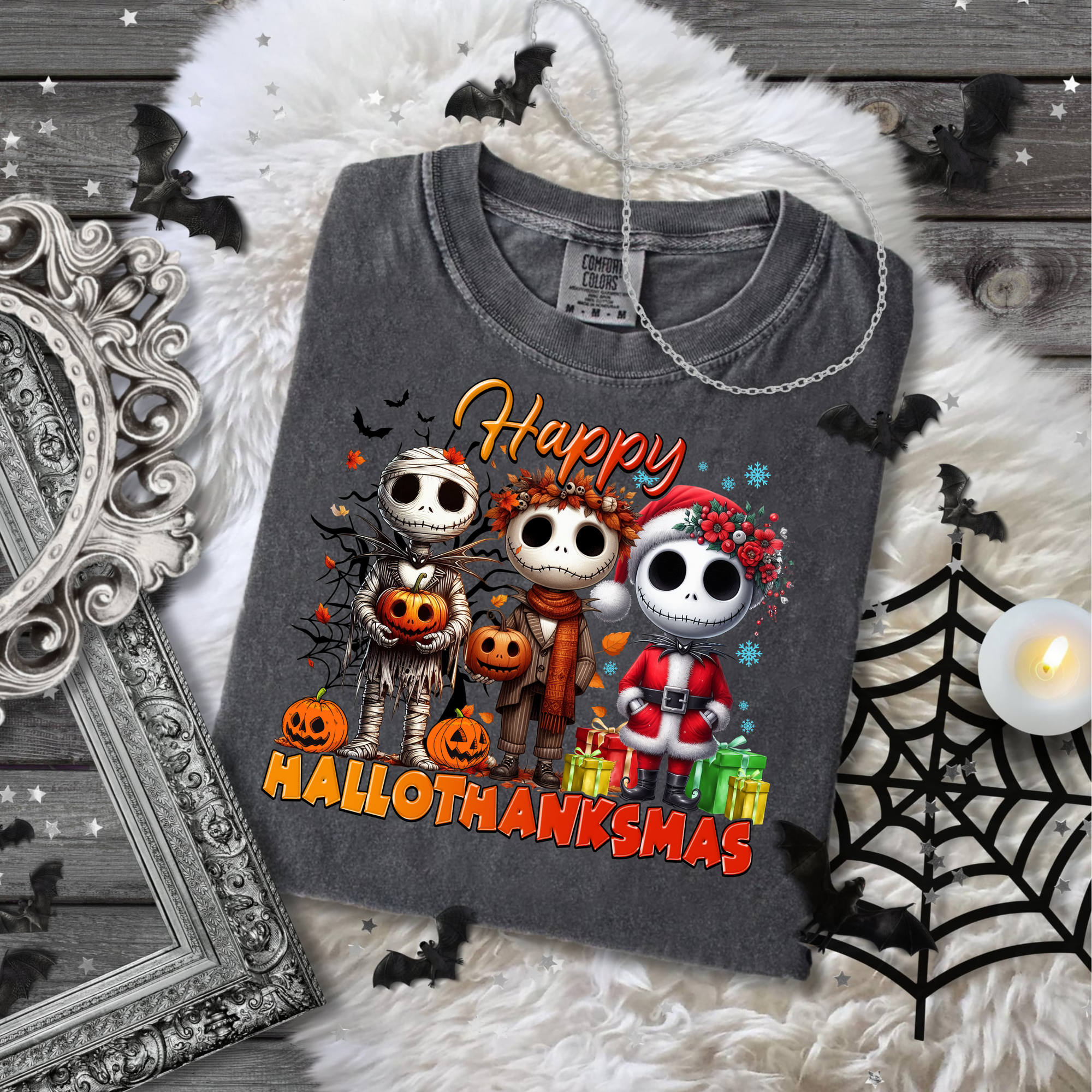 Happy Hallothanksmas Skeleton...DTF Single Print