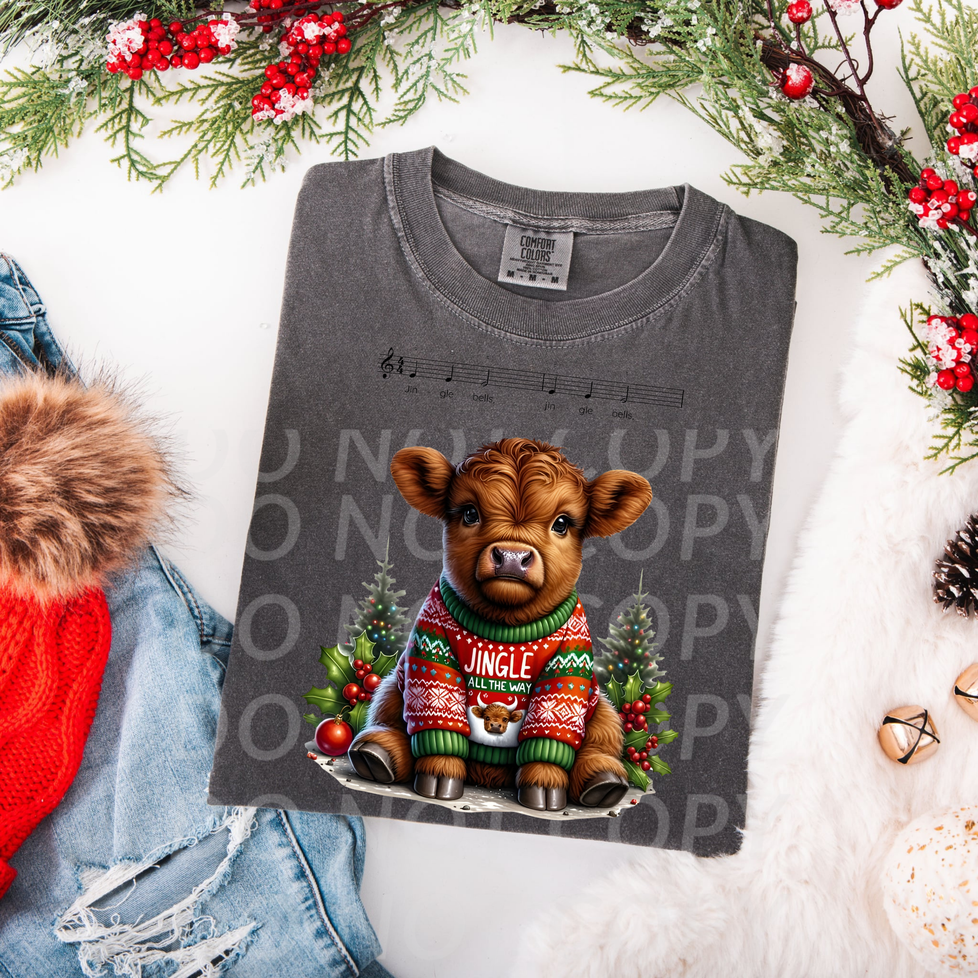 Jingle Bell Cow...DTF Single Print