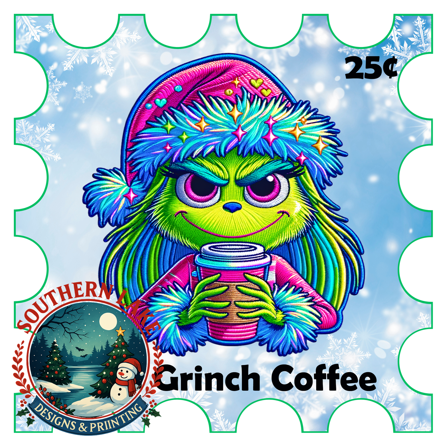 Miss Grinch Coffee Stamp Diigital
