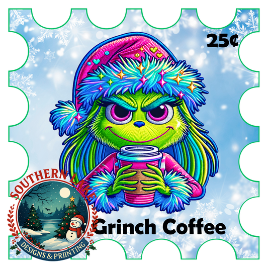 Miss Grinch Coffee Stamp Diigital