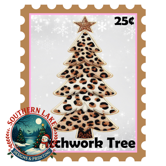 Patchwork Tree Stamp Digital