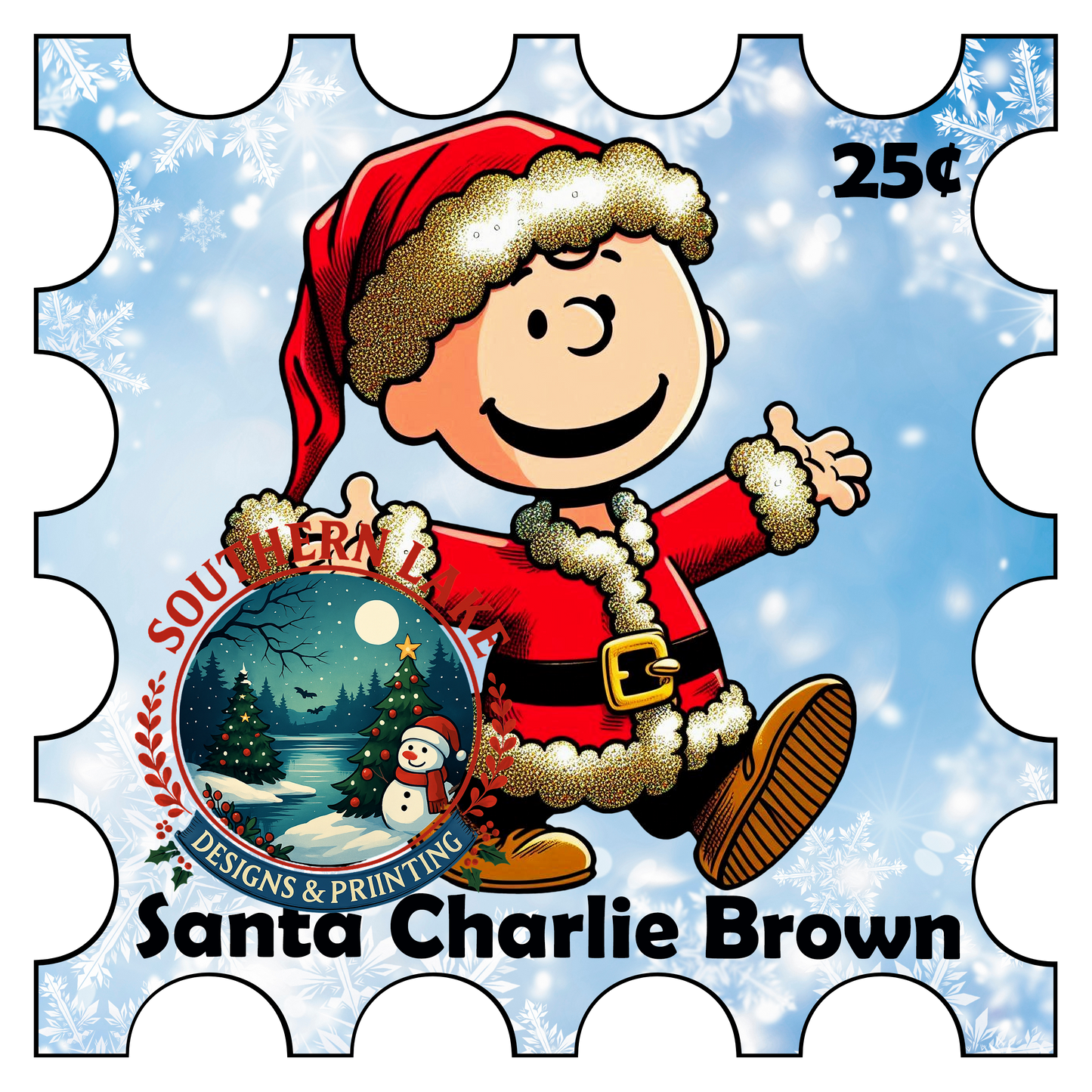Santa Charlie Brown Stamp Digital