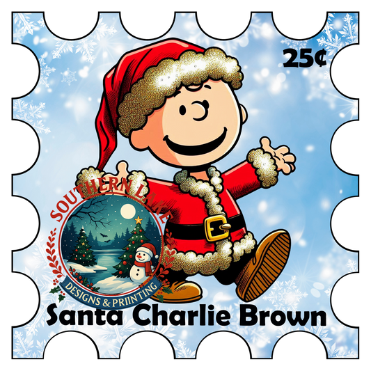 Santa Charlie Brown Stamp Digital