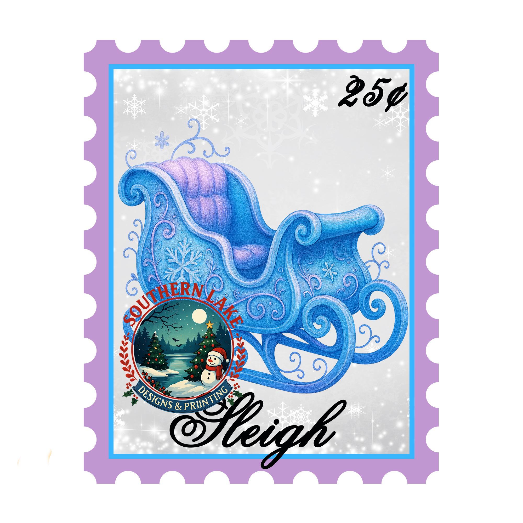 Pastel Sleigh Stamp Digital