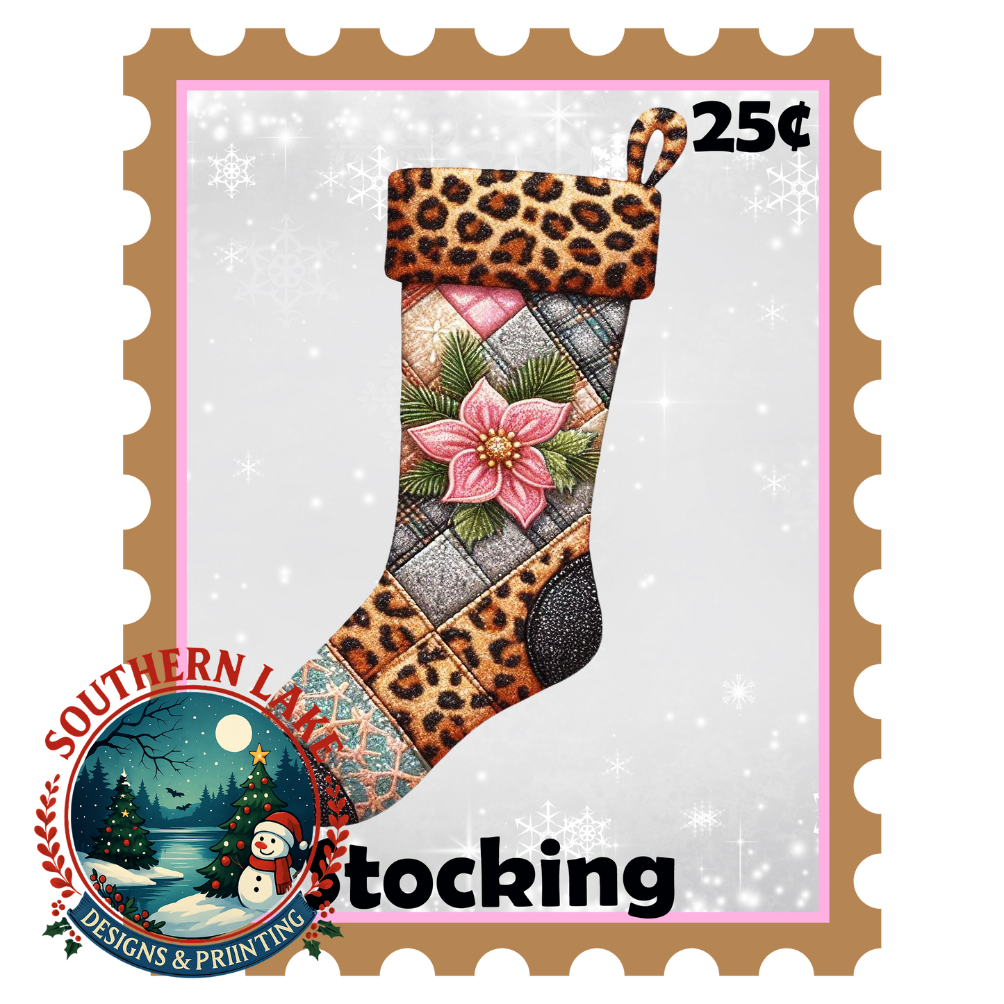Stocking Patchwork Stamp Digital