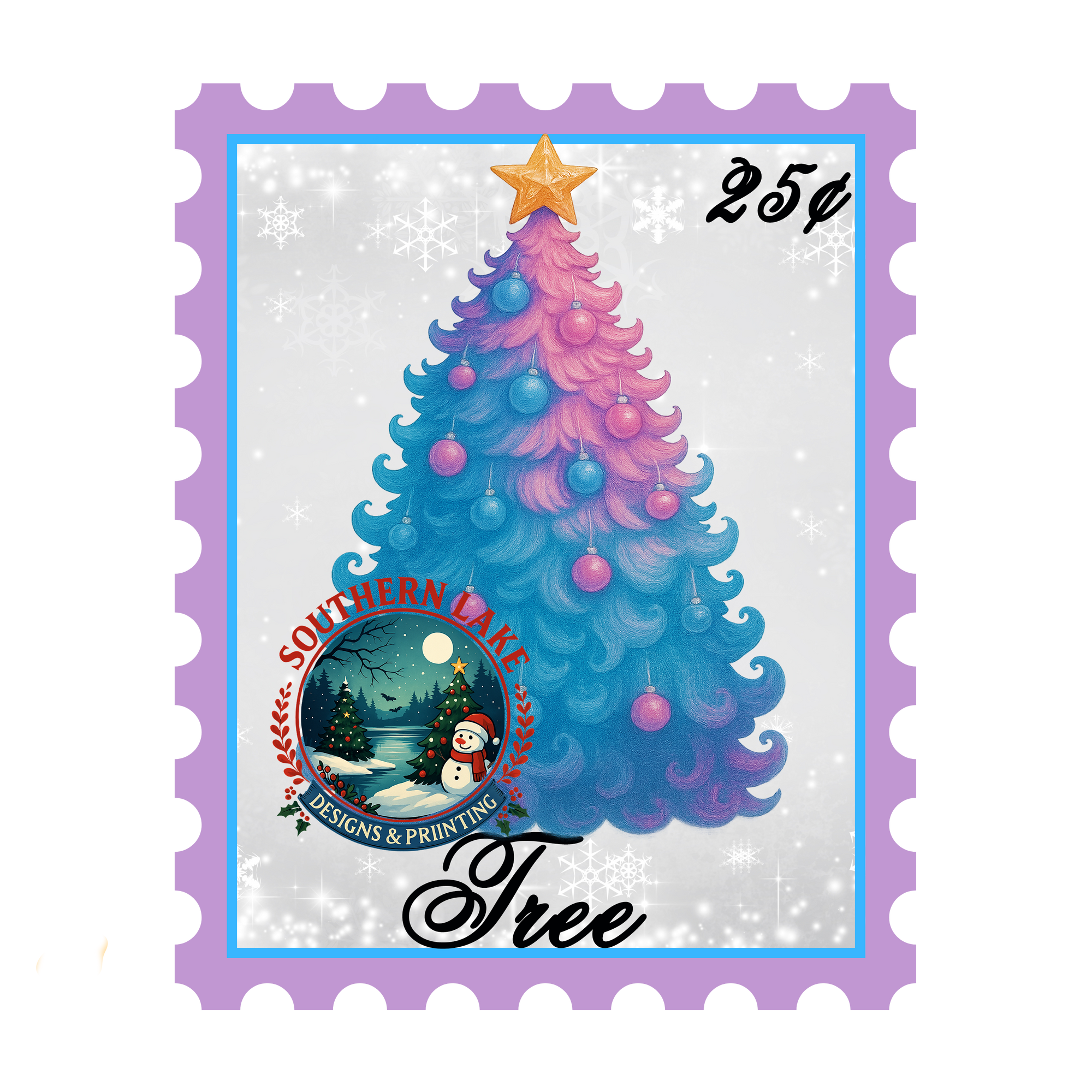 Pastel Tree Stamp Digital