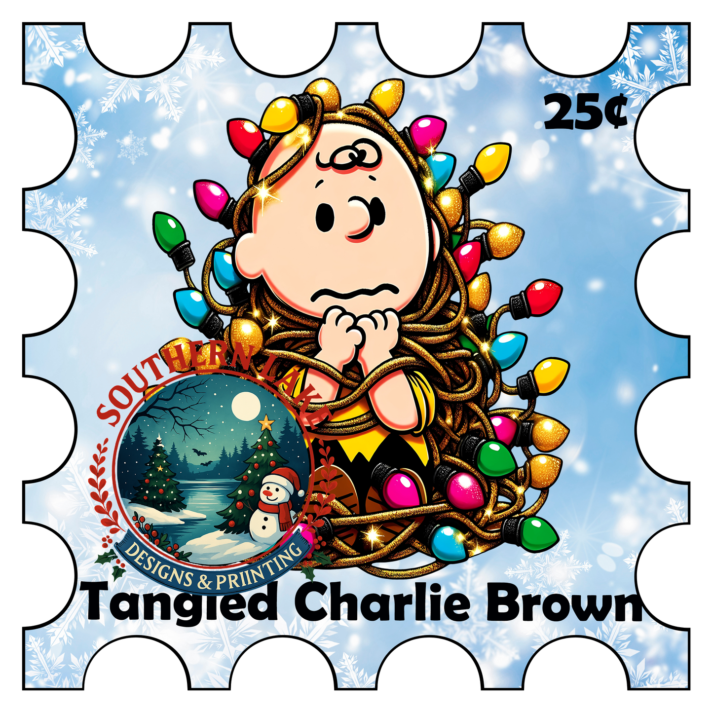 Tangled Charlie Brown Stamp Digital