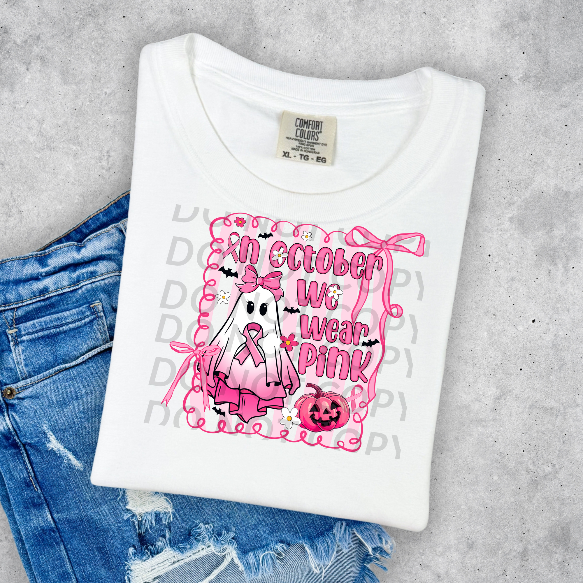 Ghost In October We Wear Pink DTF Single Print