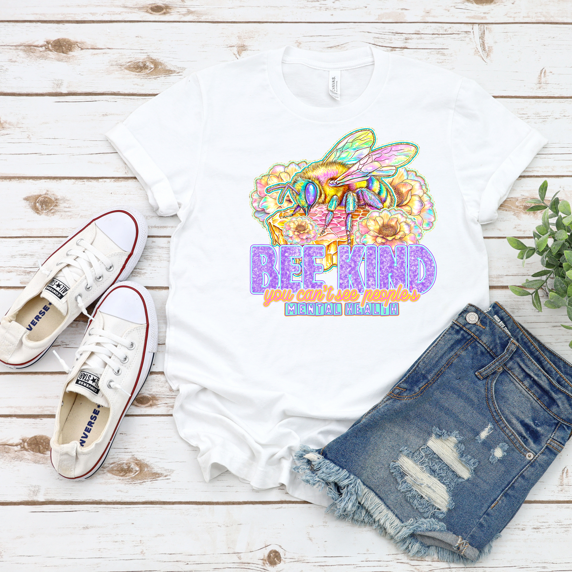 BEE KIND You can't see people Mental Health DTF Single Print