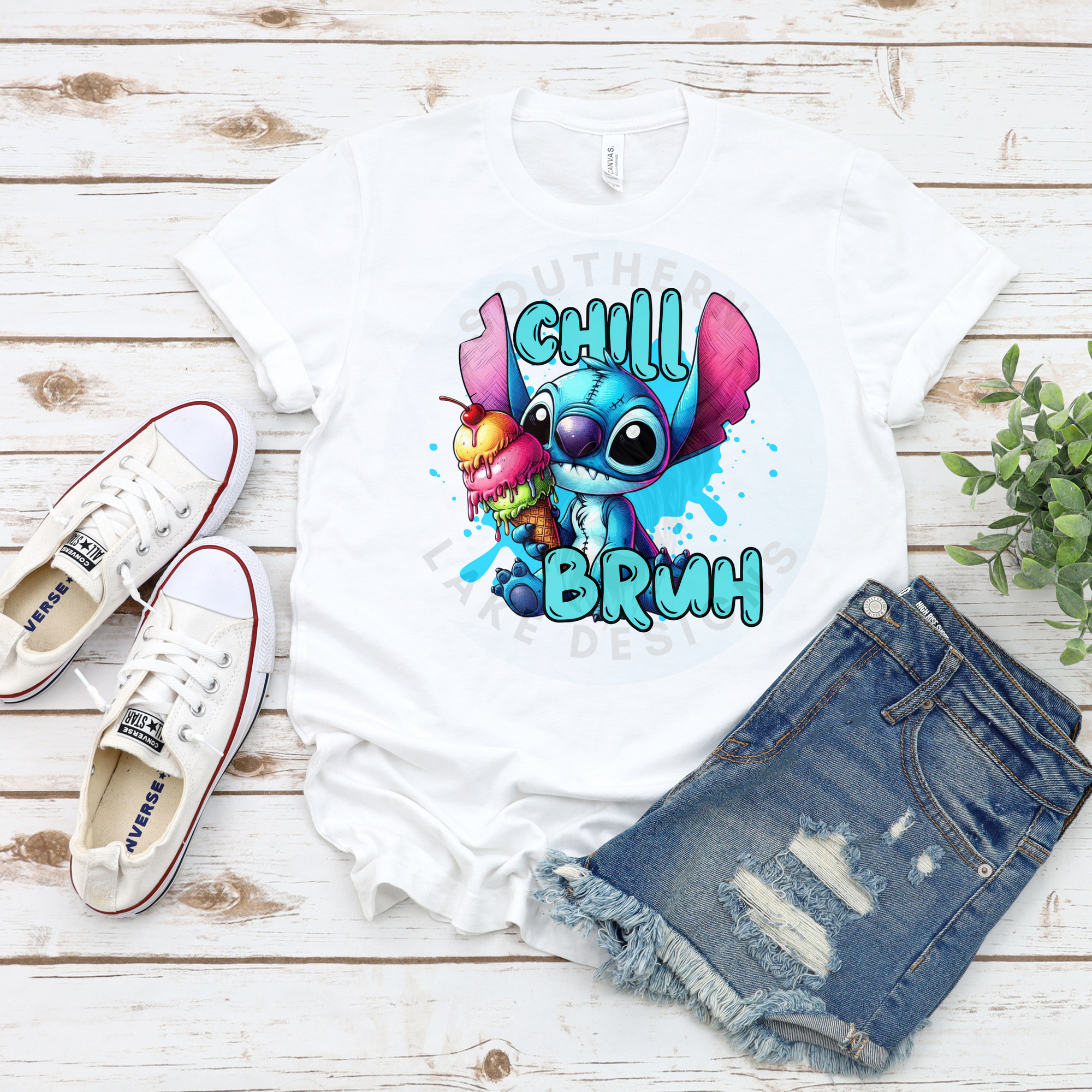 Chill Bruh Blue Alien DTF Single Print