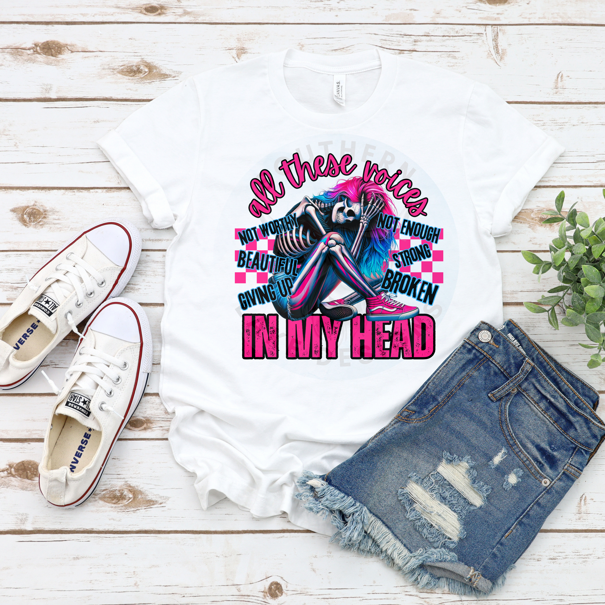 All These Voices In My Head DTF Single Print