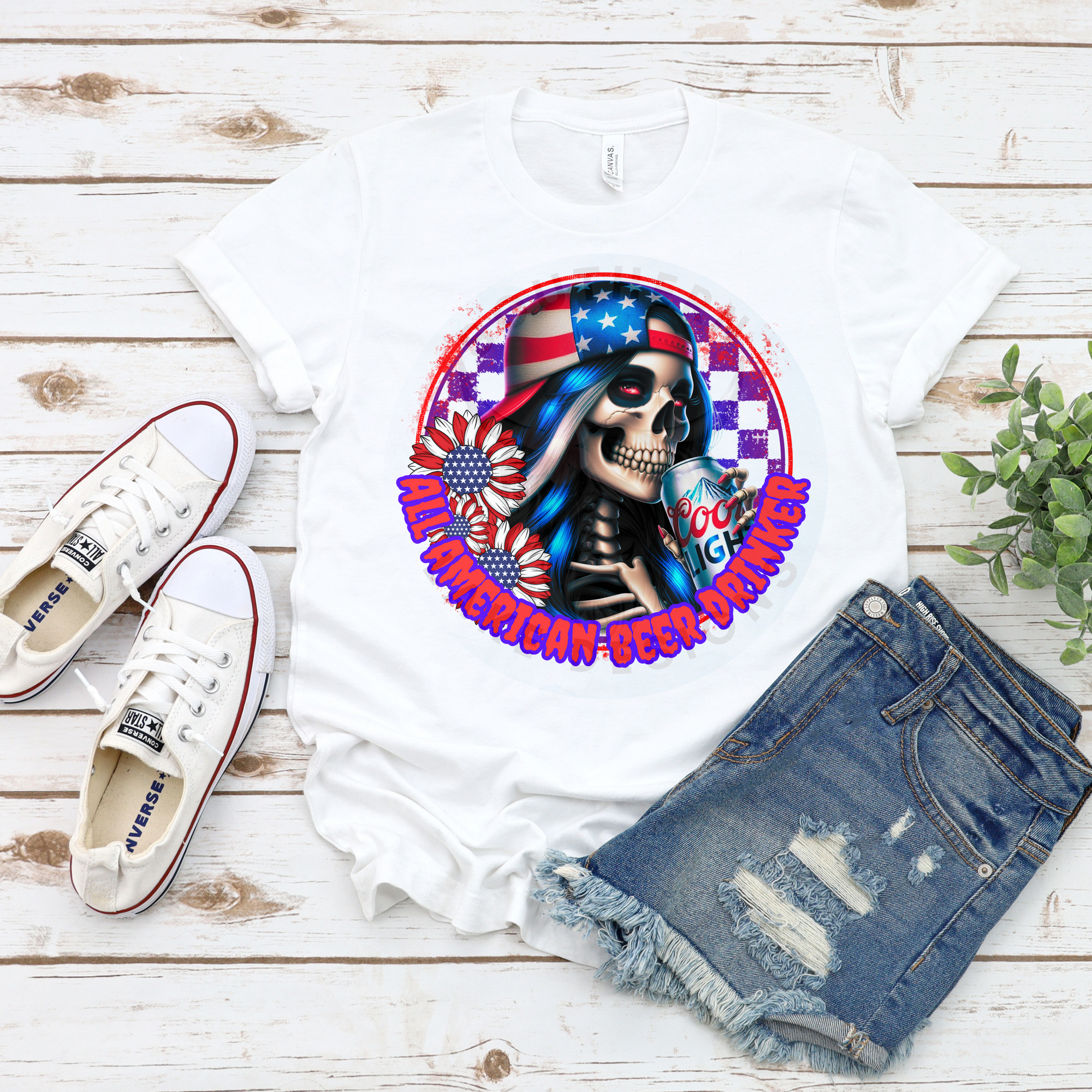 All American Beer Drinker DTF Single Print