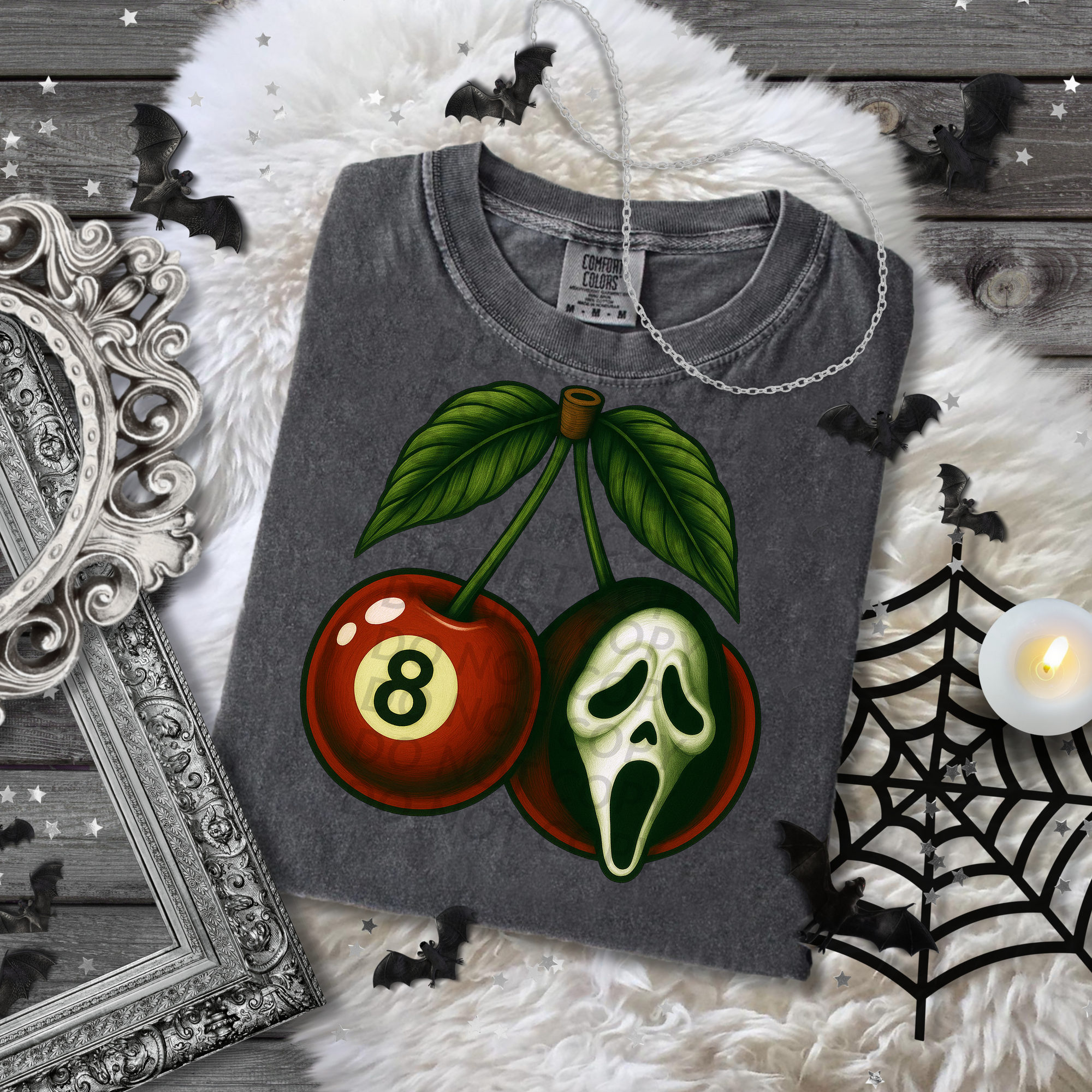 8 Ball and Scream Cherries DTF Single Print