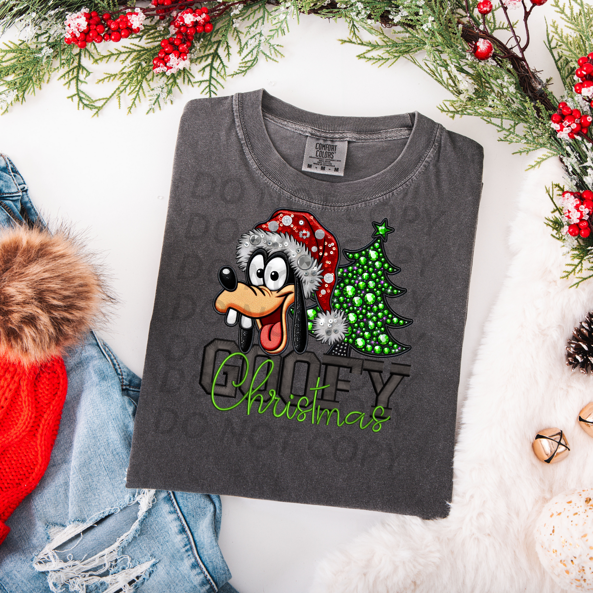 Bling Christmas Dog DTF Single Print