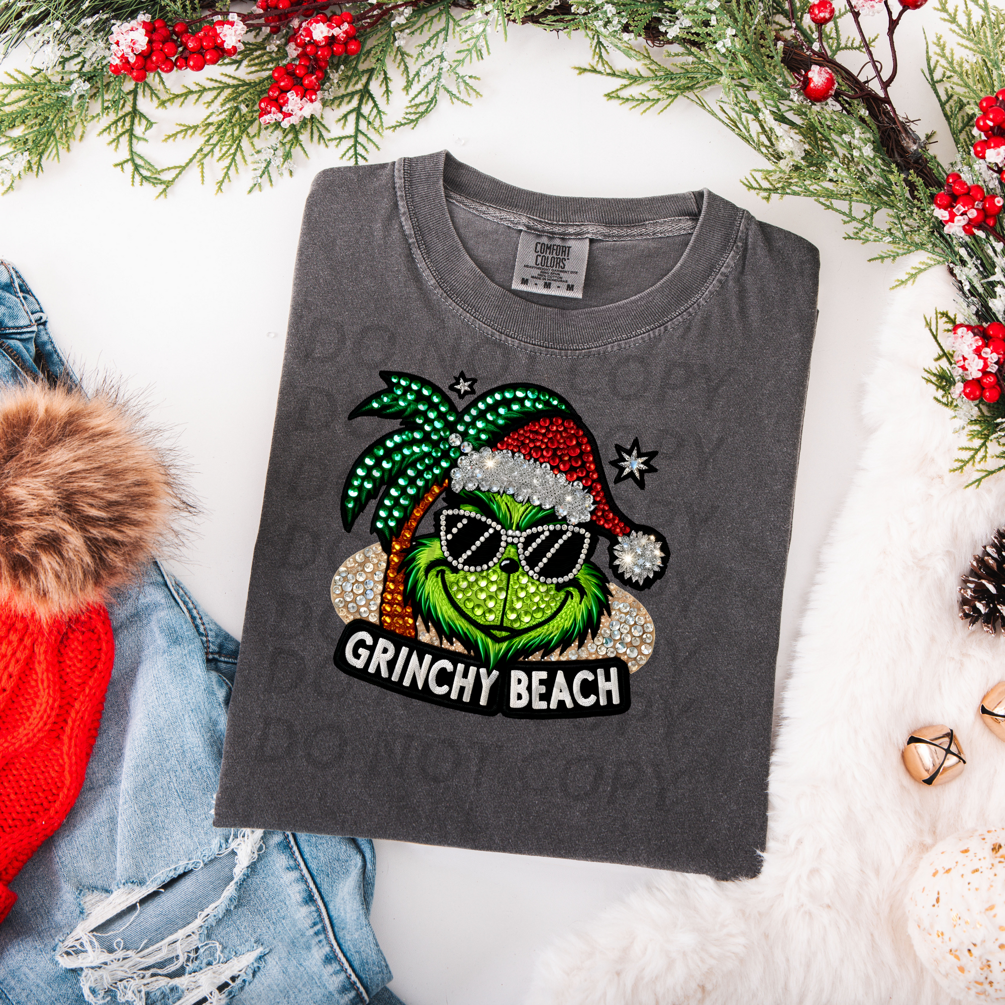 Grinchy Beach Bling DTF Single Print