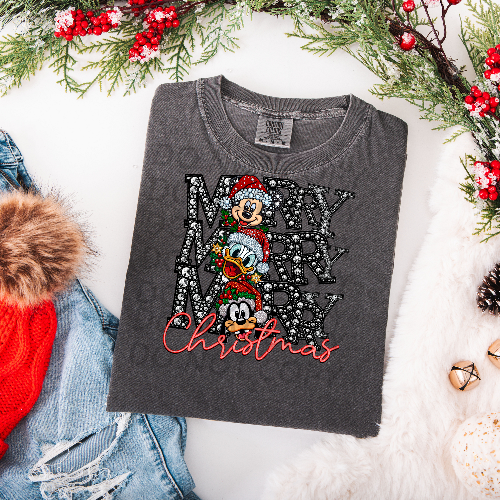 Merry Merry Merry Christmas Bling DTF Single Print