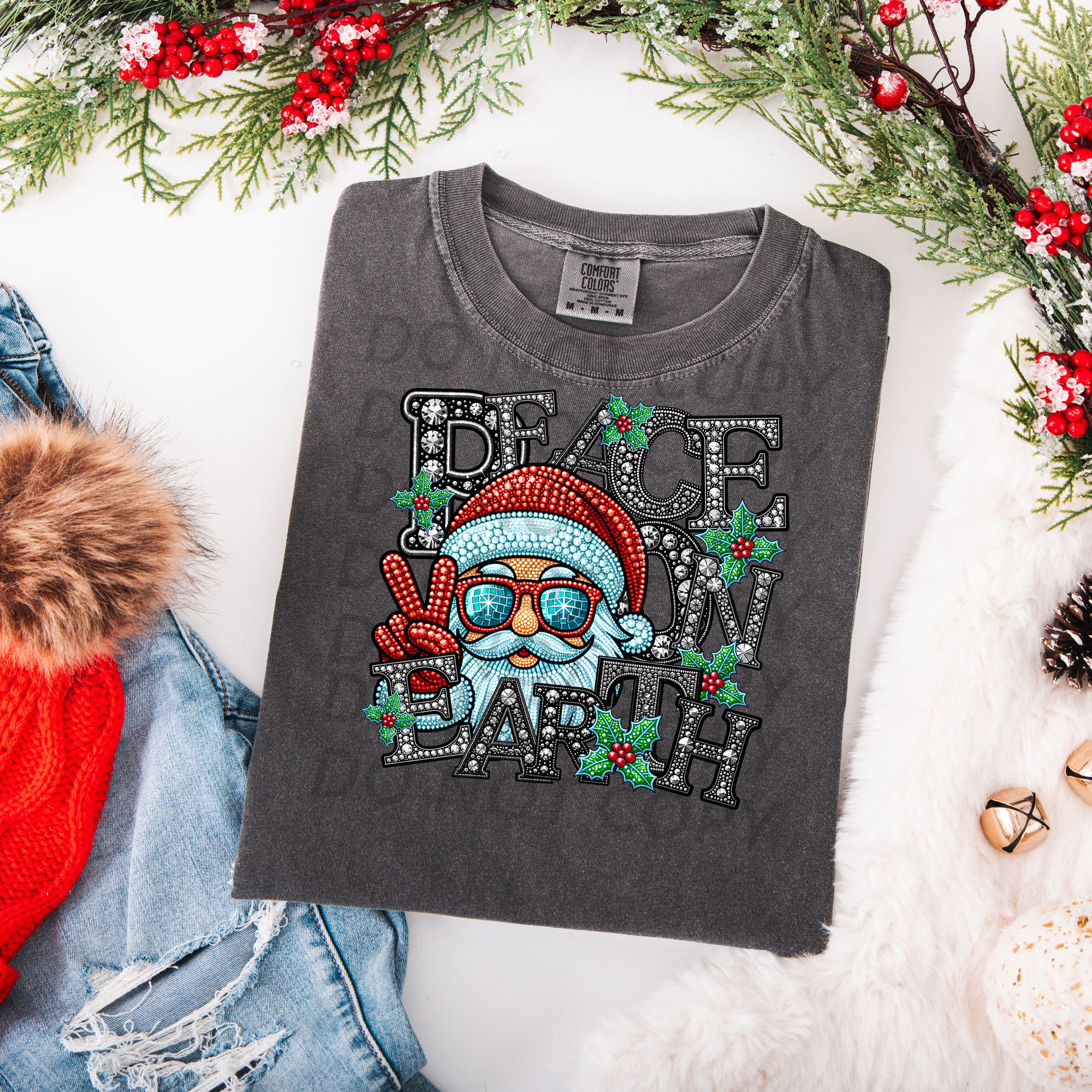 Bling Peace On Earth DTF Single Print