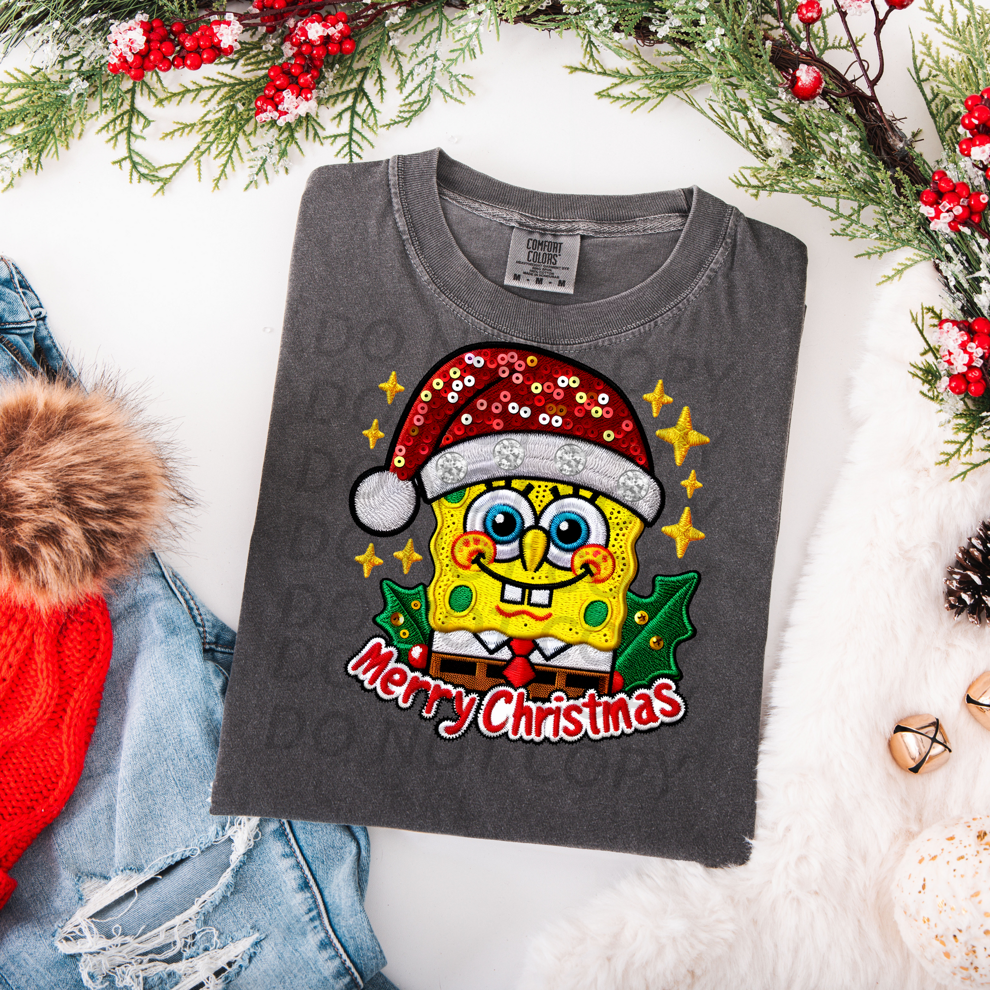 Merry Christmas Sponge DTF Single Print