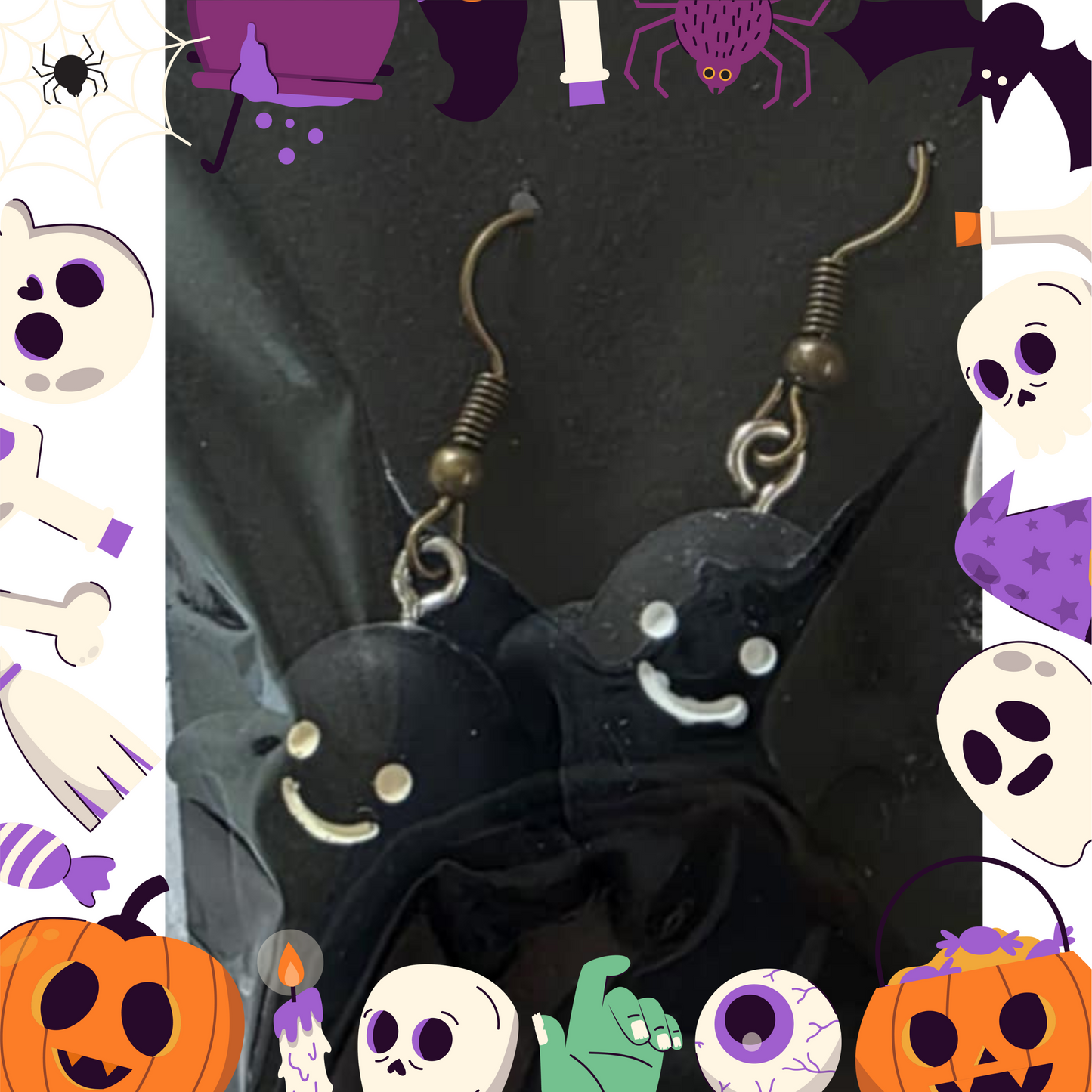 Black Ghost Earrings (Clay)