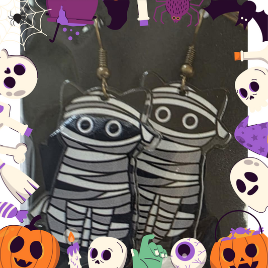 Mummy Kitty's Earrings (Acrylic)