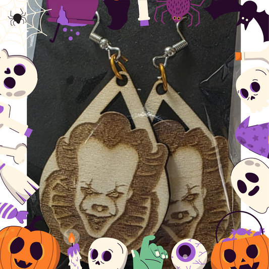 Pennywise Earrings (Wooden)