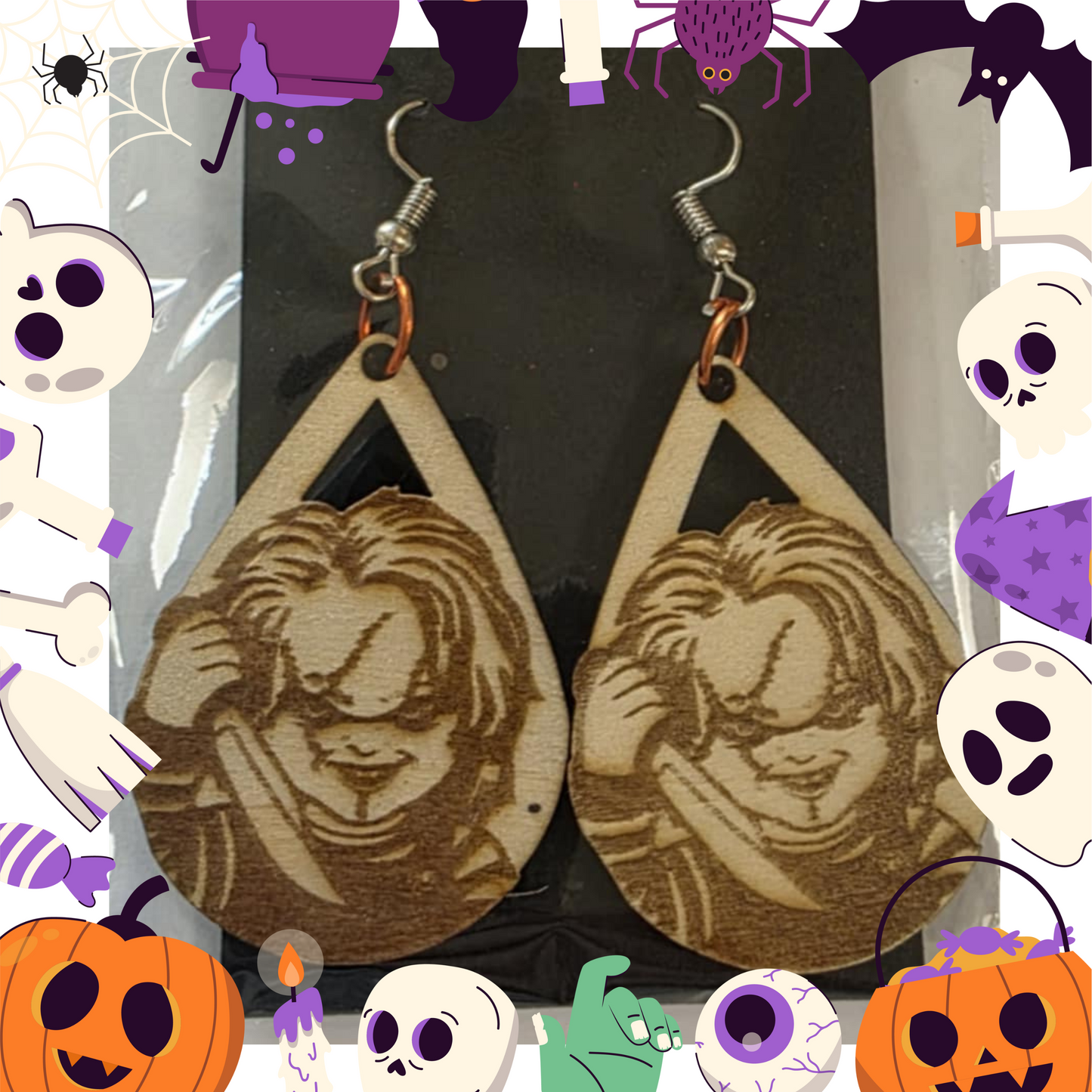 Chucky Earrings (Wooden)