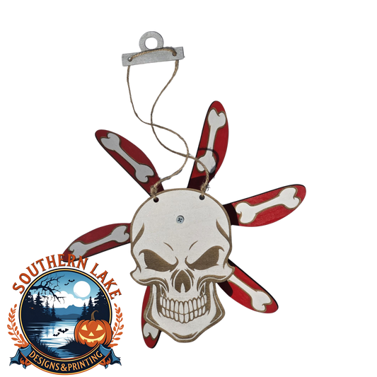 Skull and Bone Wind Spinner