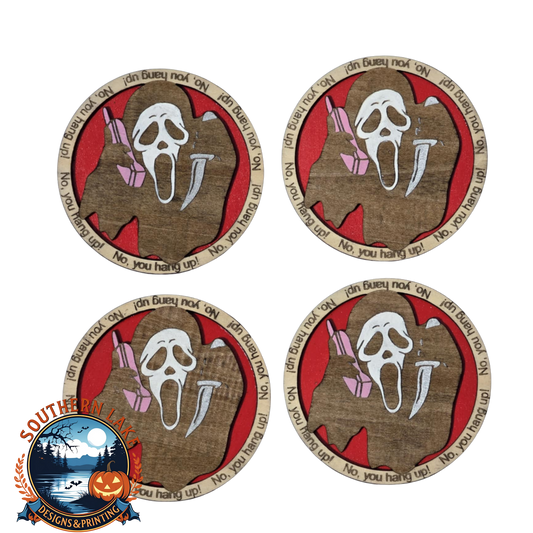 Ghost Face Coasters Hand Painted