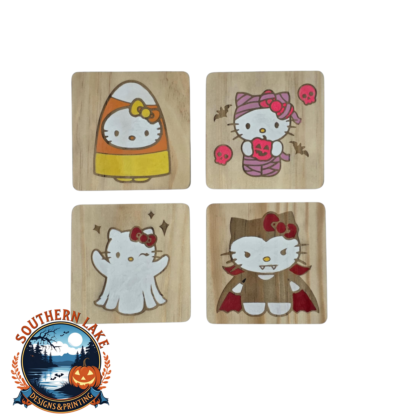Custom Kitty Coasters Hand Painted
