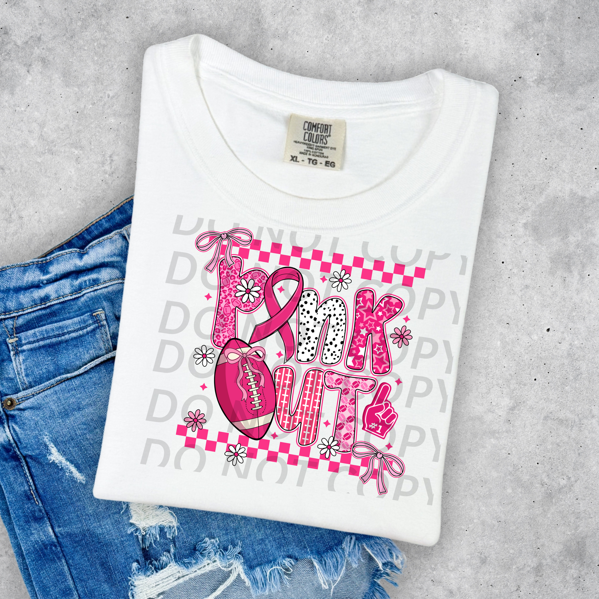 Pink Out Football DTF Single Print